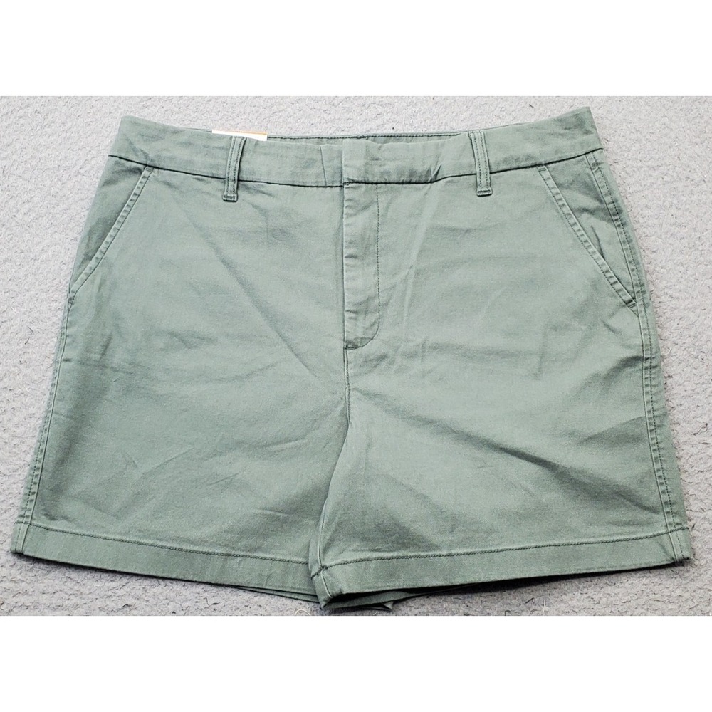 Gloria Vanderbilt Chino Shorts Womens 16 Green Breathable‎ Midweight High Rise